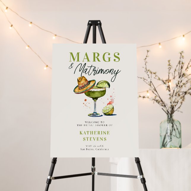 Margs Matrimony Bridal Shower Welcome Sign (In Situ (Stand))