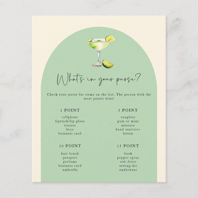 Margs & Matrimony Bridal What's in Your Purse Game (Front)