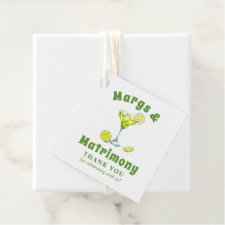 Margs & Matrimony cocktail bachelorette Thank You Favor Tags