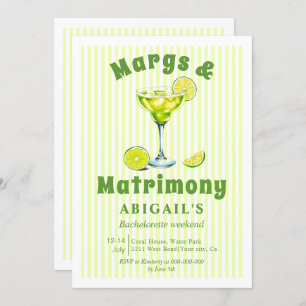 Margs & Matrimony cocktail bachelorette weekend Invitation