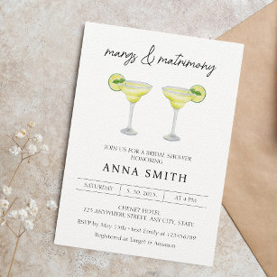 Margs & Matrimony Cocktail Bridal Shower Invitation