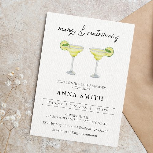 Margs  Matrimony Cocktail Bridal Shower Invitation
