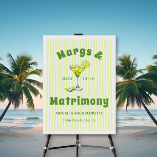 Margs & Matrimony cocktail lime green bachelorette Foam Board