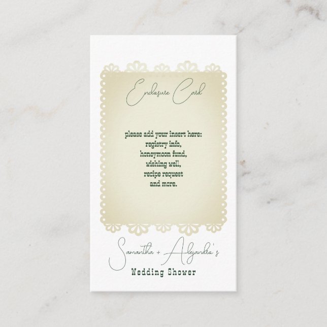 Margs & Matrimony Fiesta Mexican Couples Shower Enclosure Card (Front)