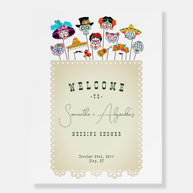 Margs & Matrimony Fiesta Mexican Couples Shower Foam Board (Front)