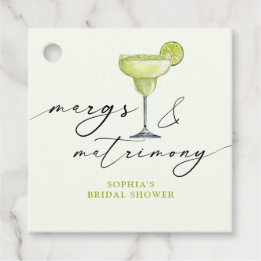 Margs & Matrimony Green Lime Bridal Shower Favor Tags