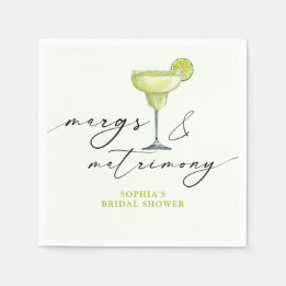 Margs & Matrimony Green Lime Bridal Shower Napkins