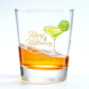 Margs & Matrimony Green Margarita Bridal Shower Shot Glass