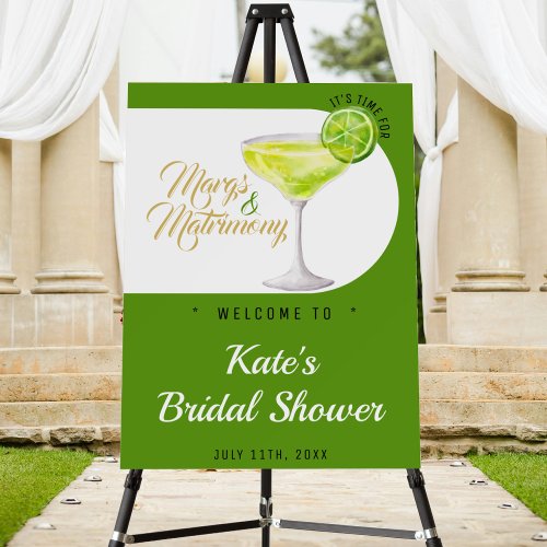 Margs  Matrimony Green White  Gold Bridal Shower Foam Board