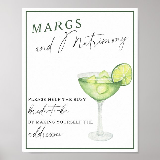 Margs & Matrimony Help the busy bride Address Poster (Front)