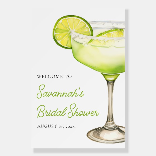 Margs & Matrimony Lime Bridal Shower Welcome Sign (Front)