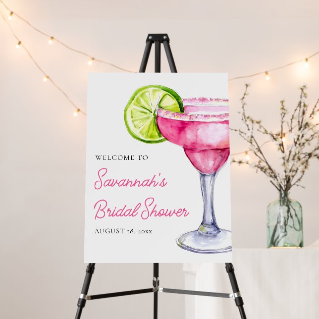 Margs & Matrimony Lime Bridal Shower Welcome Sign (In Situ (Stand))