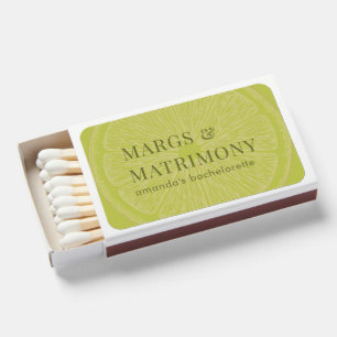 Margs & Matrimony Lime Green Bachelorette Party Matchboxes