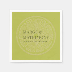 Margs & Matrimony Lime Green Bachelorette Party Na Napkins