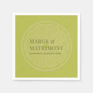 Margs & Matrimony Lime Green Bachelorette Party Na Napkins