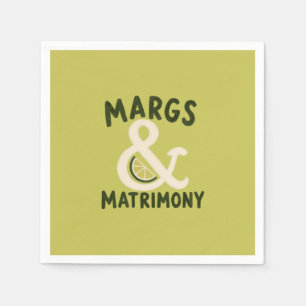 Margs & Matrimony Lime Green Bachelorette Party Napkins