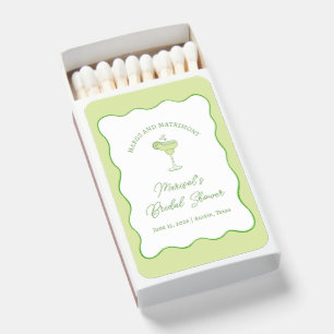 "Margs & Matrimony" Lime Green Chic Bridal Shower  Matchboxes