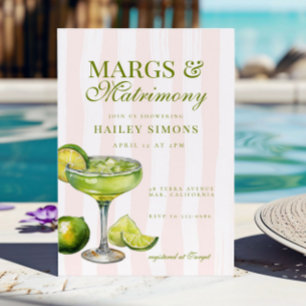 Margs & Matrimony Lime Margarita Bridal Shower Invitation