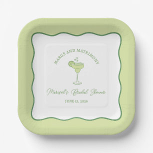 "Margs & Matrimony" Lime Margarita Bridal Shower Paper Plates