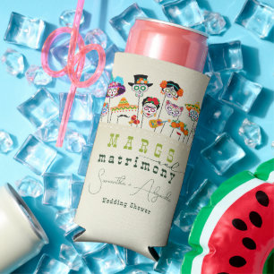 Margs & Matrimony Mexican Fiesta Couples Shower Seltzer Can Cooler