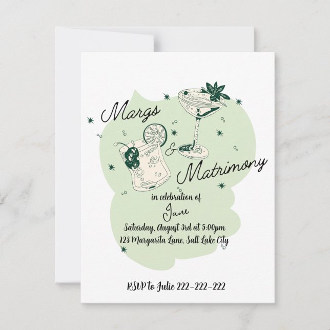 Margs & Matrimony  Note Card (Front)