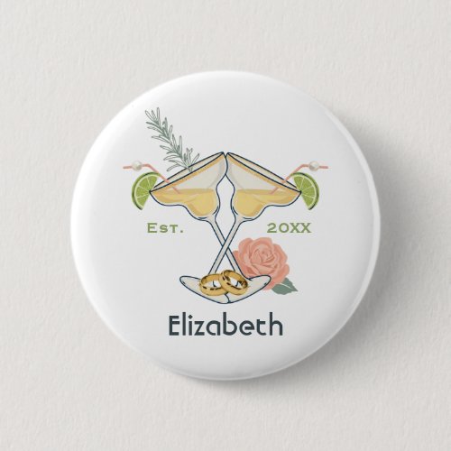 Margs &amp; Matrimony Personalized Bachelorette Party Button