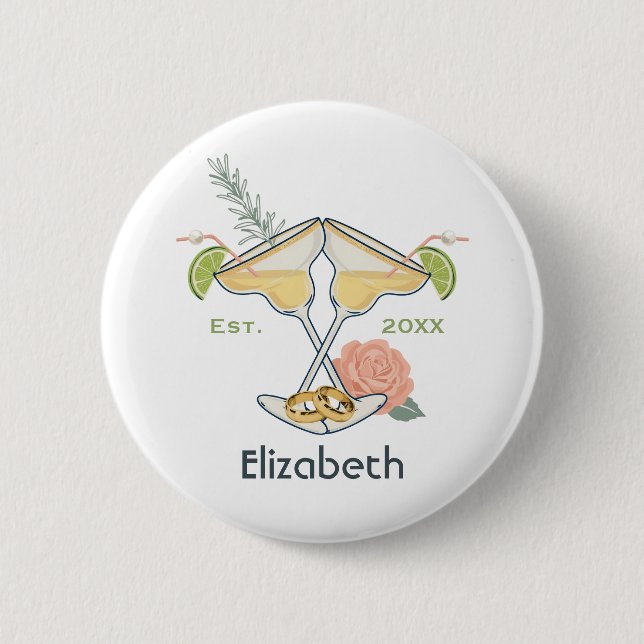 Margs & Matrimony Personalized Bachelorette Party Button (Front)