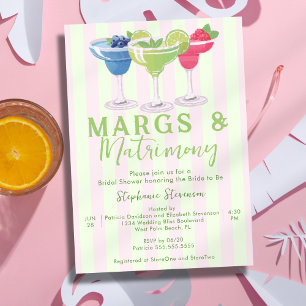 Margs & Matrimony Pink Mint Green Bridal Shower Invitation