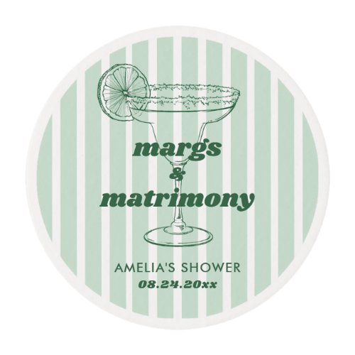 Margs  Matrimony Retro Bachelorette Bridal Shower Edible Frosting Rounds