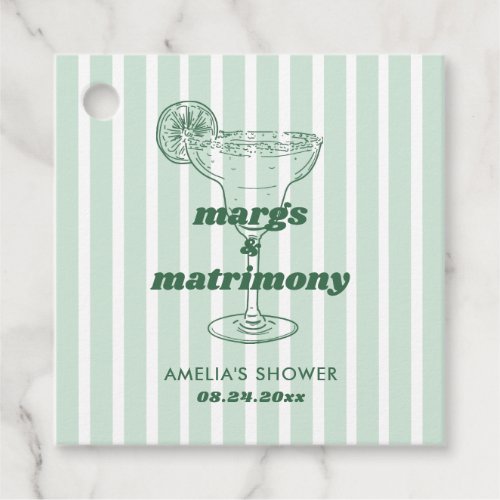 Margs  Matrimony Retro Bachelorette Bridal Shower Favor Tags