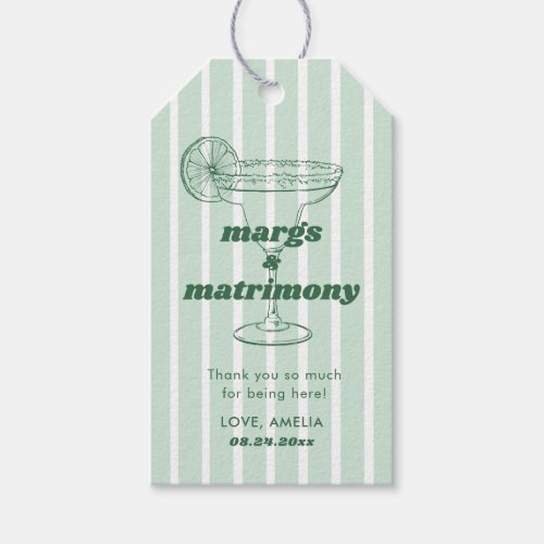 Margs  Matrimony Retro Bachelorette Bridal Shower Gift Tags