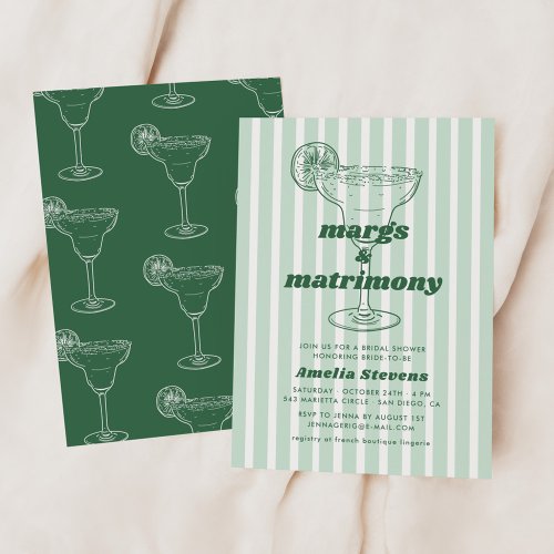 Margs  Matrimony Retro Bachelorette Bridal Shower Invitation