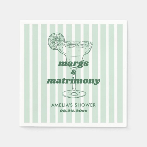 Margs  Matrimony Retro Bachelorette Bridal Shower Napkins