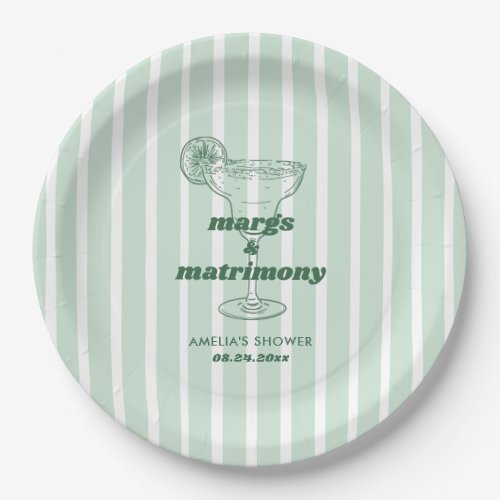 Margs  Matrimony Retro Bachelorette Bridal Shower Paper Plates