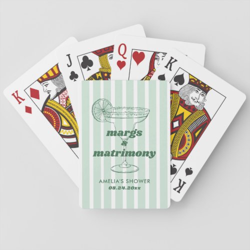 Margs  Matrimony Retro Bachelorette Bridal Shower Playing Cards