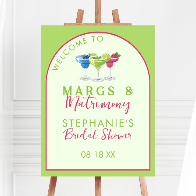 Margs & Matrimony Retro Bridal Shower Welcome Sign (Creator Uploaded)