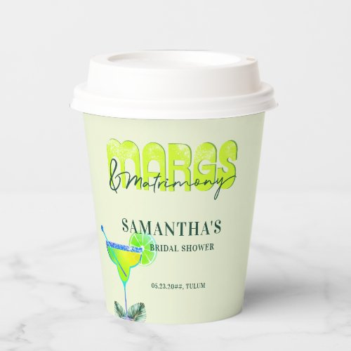 Margs Matrimony Tequila Bridal Shower Bach Welcome Paper Cups