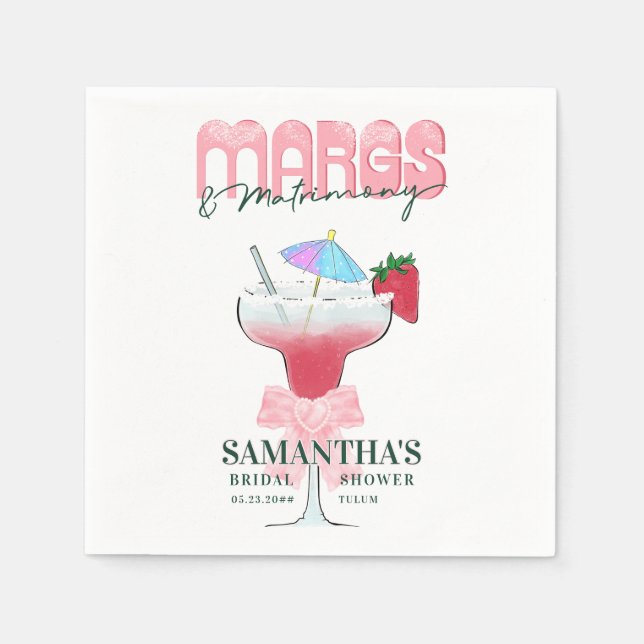 Margs Matrimony Tequila Bridal Shower Bachelorette Napkins (Front)