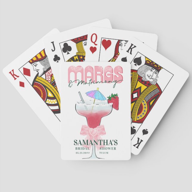 Margs Matrimony Tequila Bridal Shower Bachelorette Poker Cards (Back)