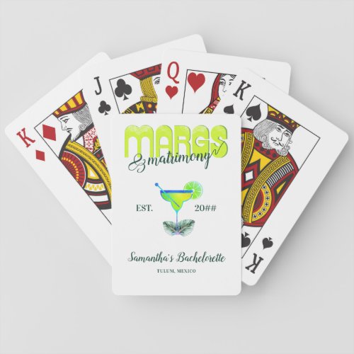 Margs Matrimony Tequila Bridal Shower Bachelorette Poker Cards
