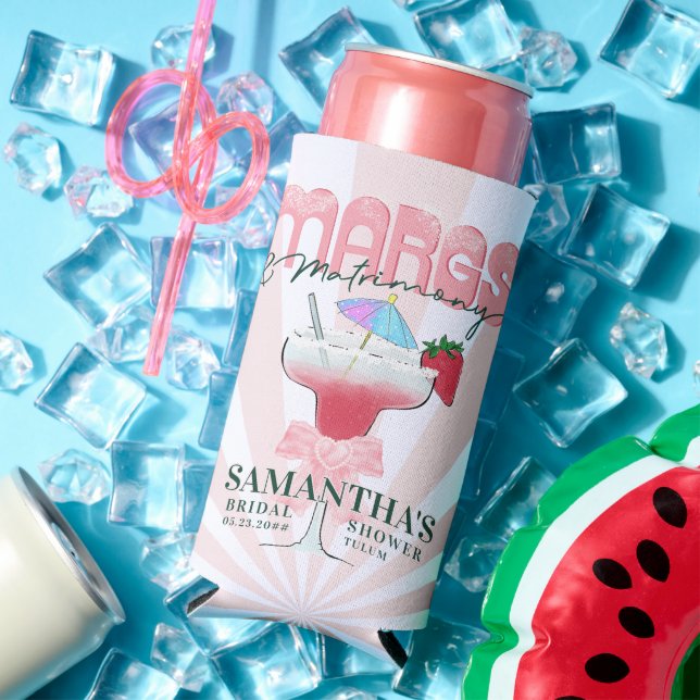 Margs Matrimony Tequila Bridal Shower Bachelorette Seltzer Can Cooler (In Situ Summer)