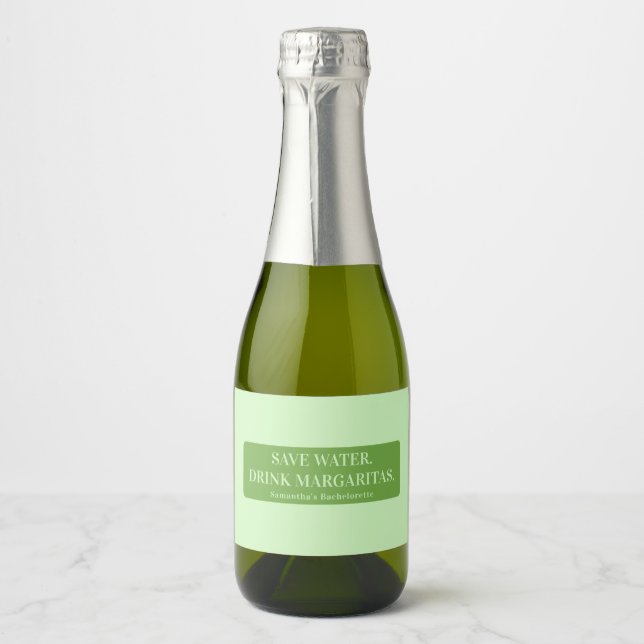 Margs Matrimony Tequila Bridal Shower Bachelorette Sparkling Wine Label (Front)