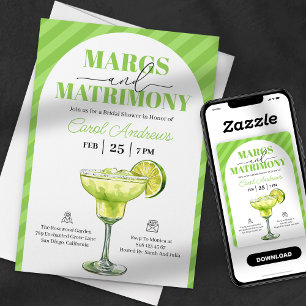 Margs & Matrimony Tequila Bridal Shower Invitation