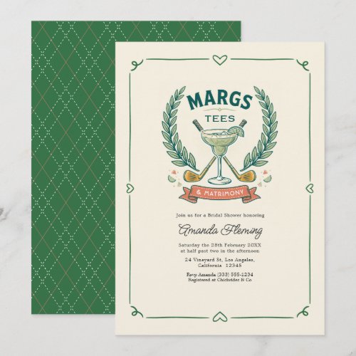 Margs Tees & Matrimony Golf Bridal Shower Invitation