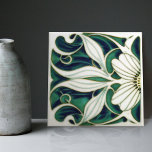 Marguerite Art Deco Daisy Wall Decor Art Nouveau C Ceramic Tile<br><div class="desc">Welcome to CreaTile! Here you will find handmade tile designs that I have personally crafted and vintage ceramic and porcelain clay tiles, whether stained or natural. I love to design tile and ceramic products, hoping to give you a way to transform your home into something you enjoy visiting again and...</div>
