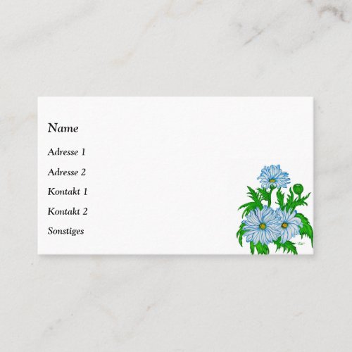Marguerite  Daisies Flowers in Retro Style Business Card