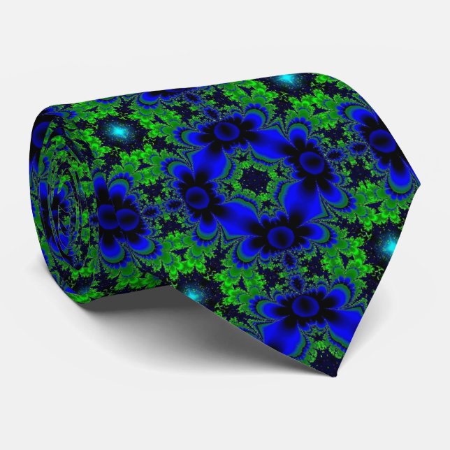 Marguerite , Daisies Flowers in retro style Neck Tie (Rolled)