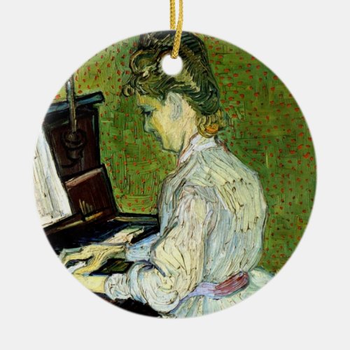 Marguerite Gachet at the Piano by Vincent van Gogh Ceramic Ornament