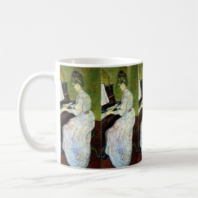 Marguerite Gachet at the Piano by Vincent van Gogh Coffee Mug (Left)