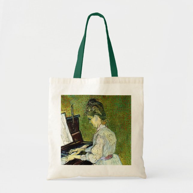 Marguerite Gachet at the Piano by Vincent van Gogh Tote Bag (Front)